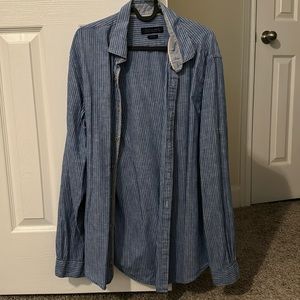 Zara Man Shirt Blue Stripe